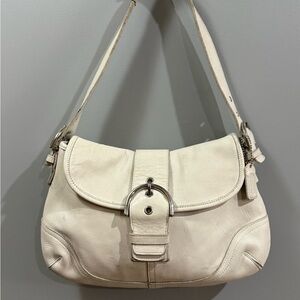 Coach SoHo Collection - Cream Shoulder Bag with Silver Accents